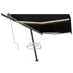 vidaXL Auvent automatique et capteur de vent/LED 500x300 cm Anthracite