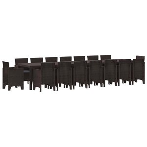 vidaXL Ensemble de salle à manger pour jardin 17 Pièces Marron