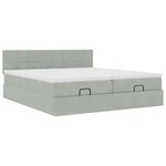 VidaXL Cadre de lit ottoman et matelas gris clair 180x200cm velours