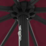 vidaXL Parasol de jardin Rouge  Noir 395 x 395 x 245 cm