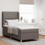 vidaXL Lit à ressorts avec matelas gris foncé 90x190 cm Taupe