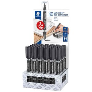 Marqueur permanent lumocolor duo  présentoir de 30 staedtler