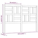 vidaXL Tête de lit Noir 126x4x104 cm Bois massif de pin