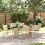 vidaXL Ensemble de salle à manger pour jardin 7 Pièces Beige