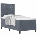 vidaXL Lit à ressorts avec matelas Gris foncé 80 x 200 cm tissu