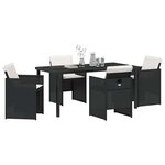 vidaXL Ensemble de salle à manger pour jardin 5 Pièces Noir Poly rotin