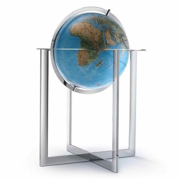 Globe terrestre lumineux sur pied Ø 50 cm - Steel Blue