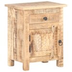 Vidaxl table de chevet 40x30x50 cm bois de manguier brut
