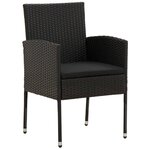 vidaXL Mobilier à dîner d'extérieur 7 Pièces Résine tressée Noir