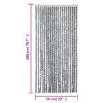 vidaXL Rideau anti-mouches gris et noir et blanc 56x200 cm chenille