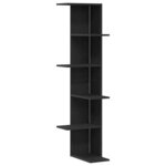 vidaXL Étagère d'angle avec étagère Chêne noir 36.5 x 36.5 x 140 cm