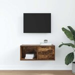 vidaXL Meuble TV chêne fumé 60x31x25 5 cm bois d'ingénierie