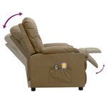 vidaXL Fauteuil de massage électrique Cappuccino Similicuir
