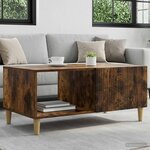 vidaXL Table basse Chêne fumé 90 x 50 x 40 cm Bois d'ingénierie