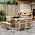 vidaXL Ensemble à manger de jardin et coussins 9 Pièces beige Poly rotin