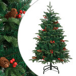 vidaXL Sapin de Noël artificiel avec pommes de pin et baies 120 cm
