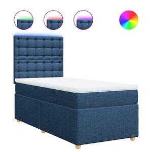 vidaXL Sommier à lattes de lit avec matelas Bleu 80x200 cm Tissu