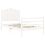 vidaXL Cadre de lit et tête de lit blanc 100x200 cm bois massif