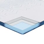 vidaXL Coussins de Matelas Blanc et Bleu 120 x 200 cm