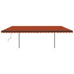 vidaXL Auvent manuel rétractable avec poteaux 3 5x2 5 m Orange/marron
