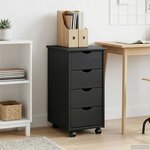 vidaXL Cabinet roulant Gris 34 x 39 x 65 5 cm Bois de Pin Massif