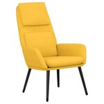 vidaXL Chaise de détente et repose-pied Jaune moutarde Tissu