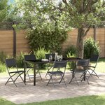 vidaXL Ensemble de salle à manger de jardin 7 pièces Noir Textilène et Acier