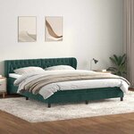 vidaXL Sommier à lattes de lit et matelas vert foncé 180x210cm velours