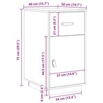vidaXL Armoire de bureau Marron miel 40x50x75 cm Bois massif de pin