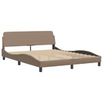 vidaXL Lit avec matelas cappuccino 160x200 cm similicuir