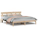 vidaXL Cadre de lit Marron 180 x 200 cm Bois de pin massif