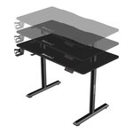 Bureau table poste de travail électrique à hauteur réglable 110 x 60 x 72 - 117 cm noir 03_0009074