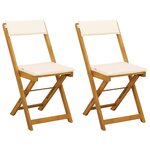 vidaXL Chaises de bistrot d'extérieur 2 Pièces Crème blanc