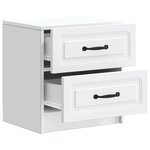 vidaXL Cabinet de chevet avec tiroir 2 Pièces Blanc 43 x 34 5 x 44 5 cm
