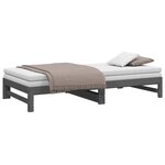 vidaXL Lit coulissant sans matelas gris 2x(100x200) cm