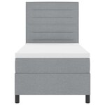 vidaXL Lit à ressorts avec matelas Gris clair 90 x 200 cm tissu