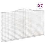 vidaXL Paniers à gabions arqués 7 Pièces 400x30x220/240 cm Fer galvanisé