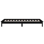 vidaXL Cadre de lit à LED sans matelas noir 90x190 cm bois massif