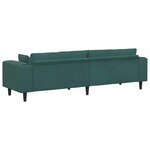 vidaXL Canapé en velours avec coussin Vert foncé 208 cm Velours
