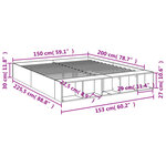 vidaXL Cadre de lit chêne marron 150x200 cm bois d'ingénierie