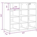 vidaXL Cabinet à chaussures Blanc 103x30x51 cm Bois d'ingénierie