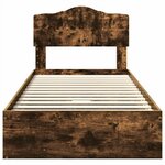 vidaXL Lit de Rangement Chêne fumé 75 x 190 cm Bois d'ingénierie