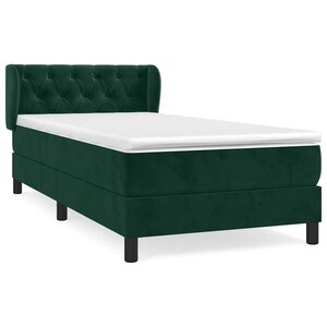 vidaXL Sommier à lattes de lit et matelas Vert foncé 80x200 cm Velours
