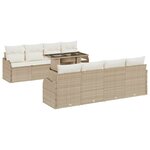 vidaXL Ensemble de canapé de jardin 9 Pièces Beige Poly Rattan