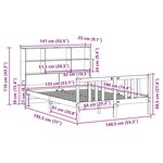 vidaXL Lit bibliothèque sans matelas 135x190 cm bois de pin massif