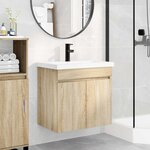 vidaXL Meuble de salle de bain avec robinet Chêne Sonoma