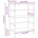 vidaXL Étagère Chêne fumé 60 x 29 5 x 81 cm Bois d'ingénierie
