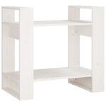 vidaXL Bibliothèque/Séparateur de pièce Blanc 60x35x57 cm Bois de pin