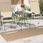 vidaXL Tapis de surface Moiré HUARTE Naturel 200 x 80 cm Polyester