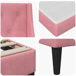 vidaXL Cadre de lit avec matelas Rose 100 x 200 cm Velours